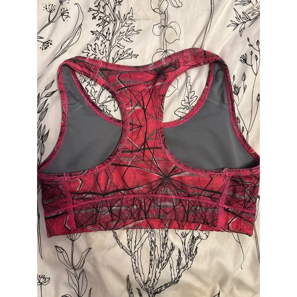 Nike‎ Pro Women's Hot Pink Abstract Design Sports Bra, Small
